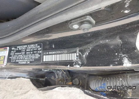 2013 Kia Rio Lx из США, поврежденный, VIN KNADM4A3XD6247015